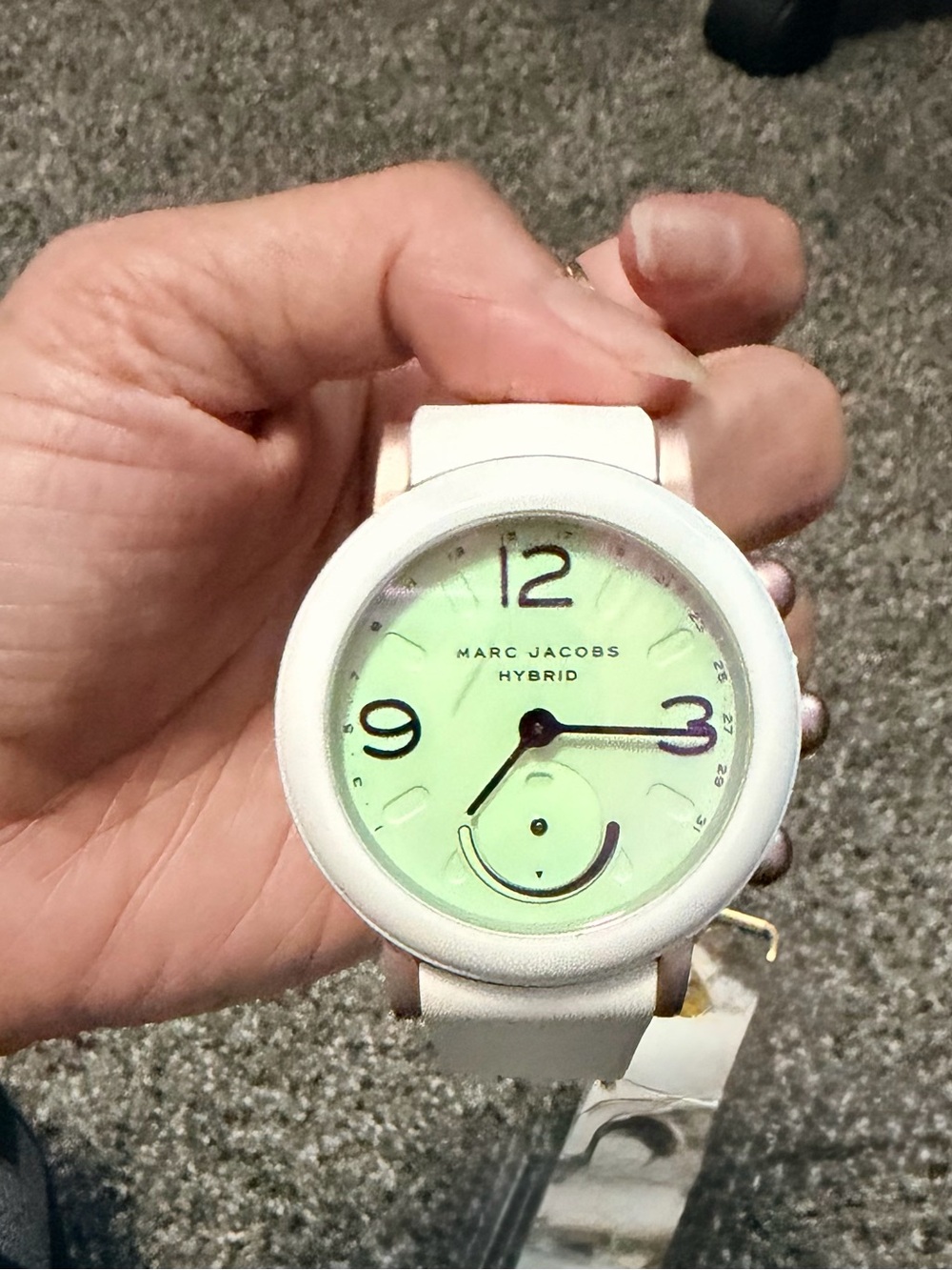 Marc Jacobs White Smartwatch with Mint-Green Dial
